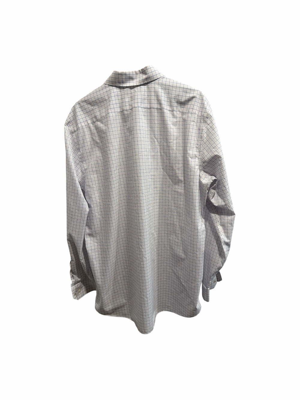 Banana Republic Camden Standard Fit Dress Shirt White Blue Windowpane XL - Picture 4 of 7